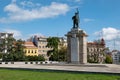 Pamatnik osvobozeni statue as a liberation memorial after WW2 in Moravske namesti town square in Brno, Czech republic Royalty Free Stock Photo