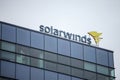 SolarWinds logo in front of their office for Brno. Royalty Free Stock Photo