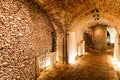 BRNO, CZECHIA - SEPTEMBER 7, 2021: Underground ossuary under the Church of St. James in Brno, Czech Republ