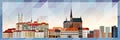 Brno skyline vector colorful poster on beautiful triangular texture background Royalty Free Stock Photo