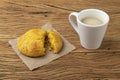 Broa, typical brazilian corn flour bread with coffee Royalty Free Stock Photo