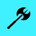 Broad Axe Two sided Axe Battle Axe Medieval Axe icon vector illustration