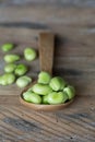 Broad bean (Vicia faba) in spoon Royalty Free Stock Photo