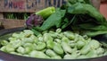 Broad beans and other green vegetables, grown at home