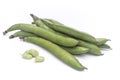 Broad beans Vicia faba var. major in pods and seeds Royalty Free Stock Photo