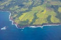 Aerial view over the ocean on west coast of Maui, Hawaii. Royalty Free Stock Photo