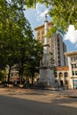 Broad Street in Augusta with Civil War monument