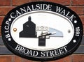 Broad Street Canalwise Walk Sign. Royalty Free Stock Photo