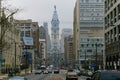 Broad Street in Philadelphia, with City Hall in the background, Pennsylvania, United States Royalty Free Stock Photo