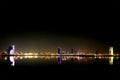 Broad view of Beautiful illuminated Bahrain skyline Royalty Free Stock Photo