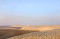 A broad view leeward sides of sand dunes at Qatar Royalty Free Stock Photo