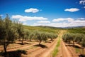 broad view of an olive orchard