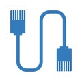 Broadband, cable, connector icon. Blue color design