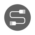 Broadband, cable, connector outline icon. Line art vector