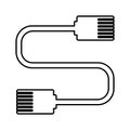 Broadband, cable, connector outline icon. Line art vector