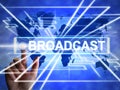 Broadcast or broadcasting concept icon shows the spreading of news or reports - 3d illustration Royalty Free Stock Photo
