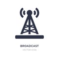 broadcast communications tower icon on white background. Simple element illustration from Technology concept