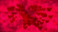 Broadcast Grungy Pulsating Hearts Smoke Squares, Red, Events, 3D, Loopable, 4K