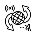 broadcast technology line icon vector illustration