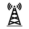 Broadcast tower icon isolated on white background Royalty Free Stock Photo