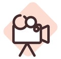 Broadcast video camera, icon Royalty Free Stock Photo