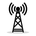 antenna Broadcasting on white background. Antenna tower icon in flat style Royalty Free Stock Photo