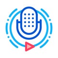 Broadcasting Microphone Icon Outline Illustration Royalty Free Stock Photo