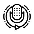 Broadcasting Microphone Icon Outline Illustration Royalty Free Stock Photo