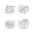 Broadcasting services linear icons set