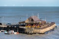 View of a cafe on Broadstairs jetty on January 29, 2020