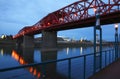 Broadway bridge at dusk.