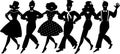 Broadway chorus line silhouette