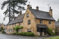 Pretty Cottages with climbing plants in the village of Broadway, in the English county of Worcestershire, Cotswolds, UK Royalty Free Stock Photo