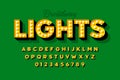 Broadway lights, retro style light bulb font
