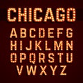 Broadway lights style light bulb alphabet