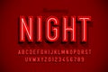 Broadway neon sign style font design