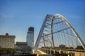 The Broadway Street Bridge spanning over the Arkansas Rive Royalty Free Stock Photo