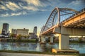 The Broadway Street Bridge spanning over the Arkansas Rive Royalty Free Stock Photo