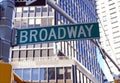 Broadway Street sign, Manhattan, New York City Royalty Free Stock Photo