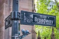 Broadway street sign in New York City USA Royalty Free Stock Photo