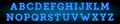 Broadway style blue light bulb alphabet. Vector Royalty Free Stock Photo