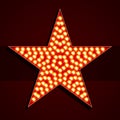 Broadway style light bulb star shape Royalty Free Stock Photo