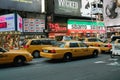 Broadway Taxis at Times Square New York USA Royalty Free Stock Photo