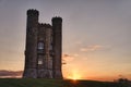 Broadway Tower at sunset Cotswolds, UK