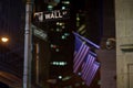 Broadway and Wall Street Signs at the night, Manhattan Royalty Free Stock Photo