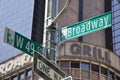 Broadway direction sign in Manhattan, New York, USA Royalty Free Stock Photo