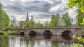 Broby Stone Bridge and Church Royalty Free Stock Photo