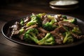Broccoli beef food. Generate Ai