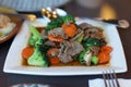 Broccoli beef in oyster sauce Royalty Free Stock Photo