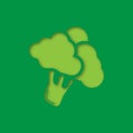 Broccoli branch paper cut out icon